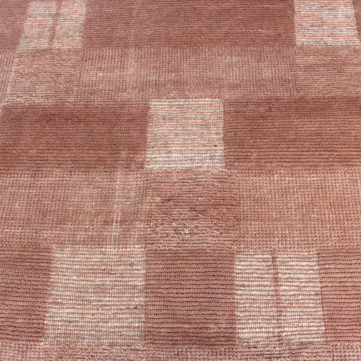 Pink Contemporary Wool Rug