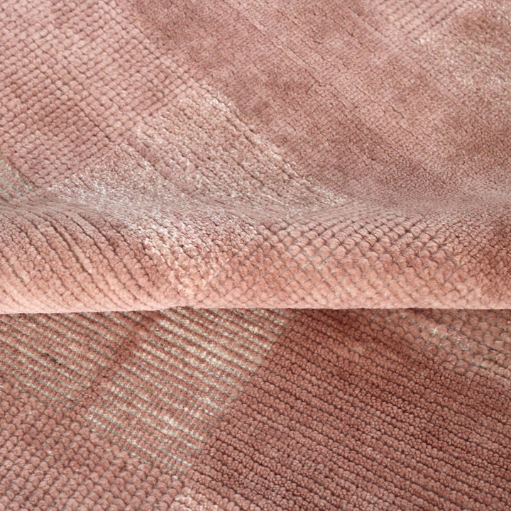 Pink Contemporary Wool Rug