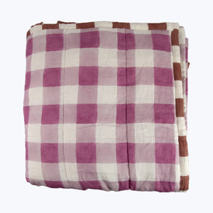 Blossom Plaid Linen Quilt Orchid / Queen