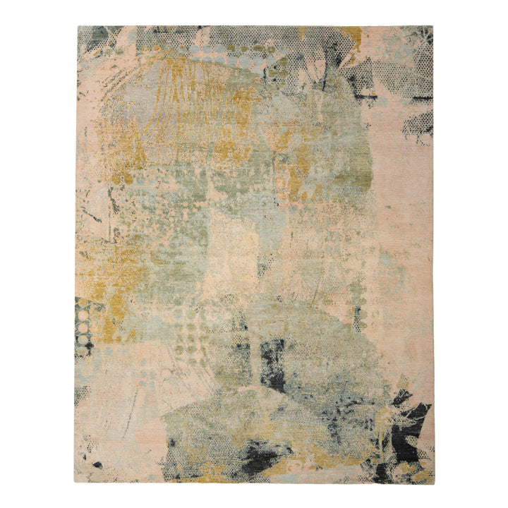 Multicolored Contemporary Wool Silk Blend Rug - 8' x 10'