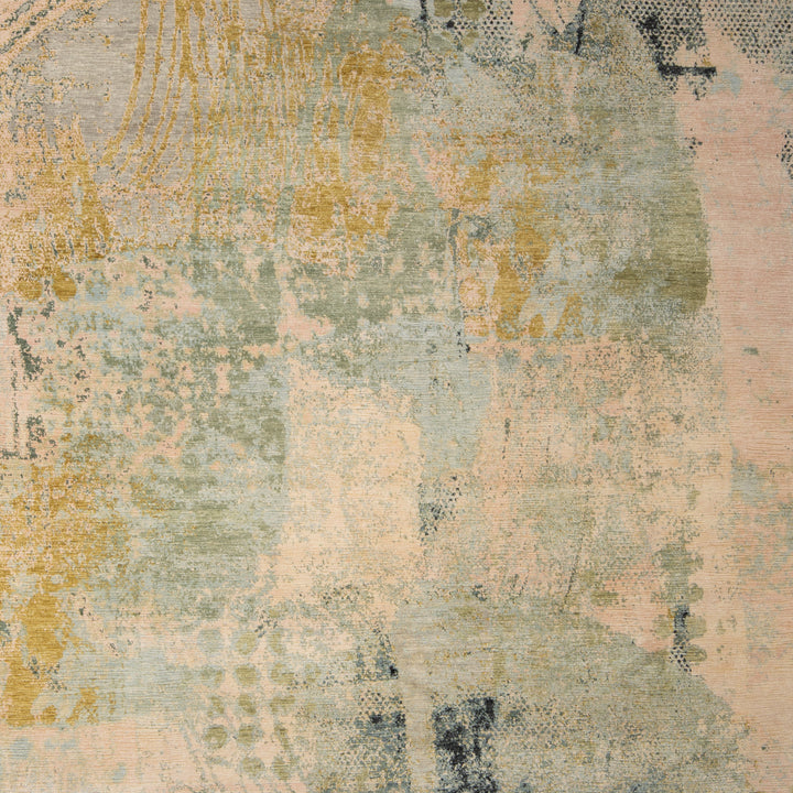 Multicolored Contemporary Wool Silk Blend Rug - 8' x 10'