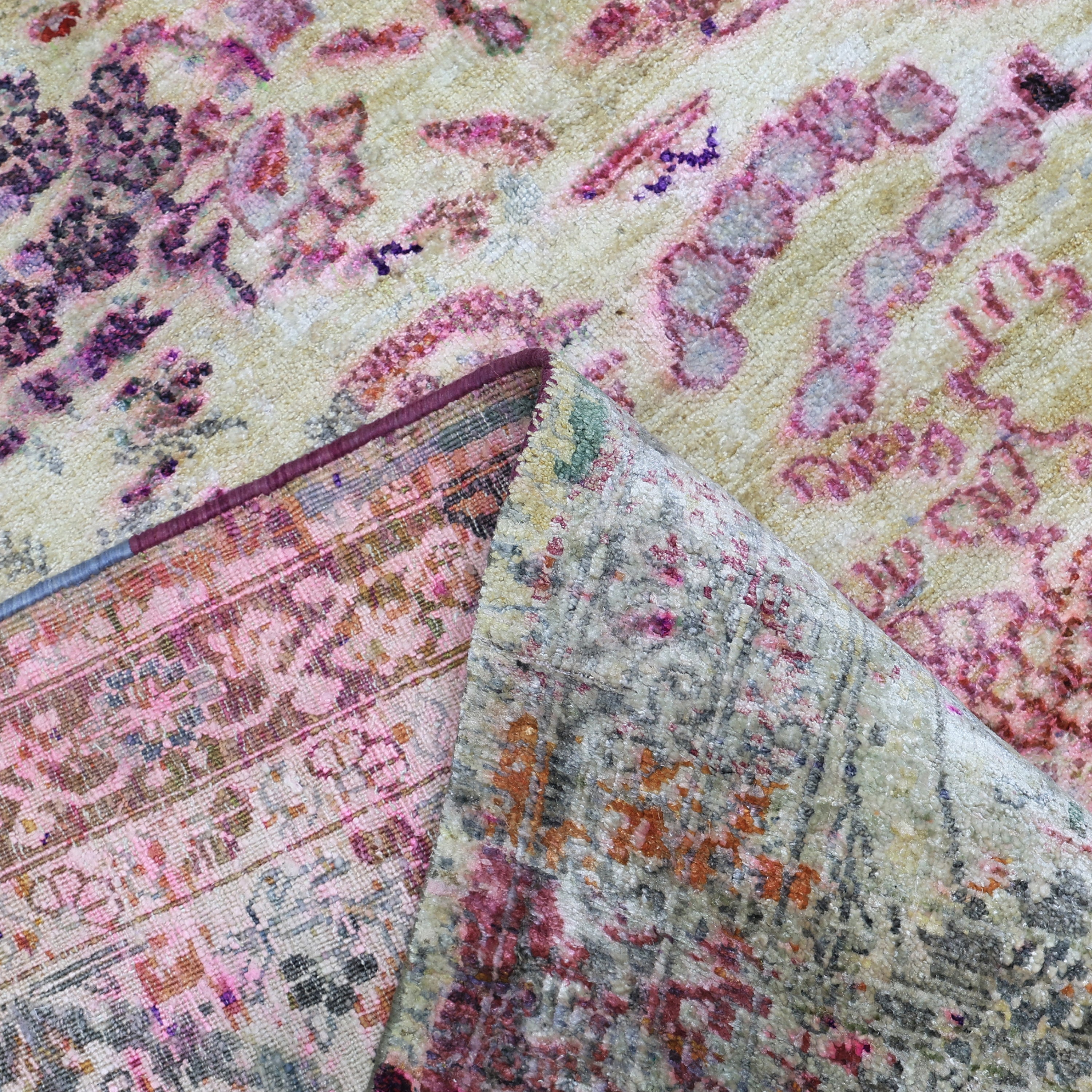 Pink Alchemy Transitional Silk Rug - 8'9" x 12'2"