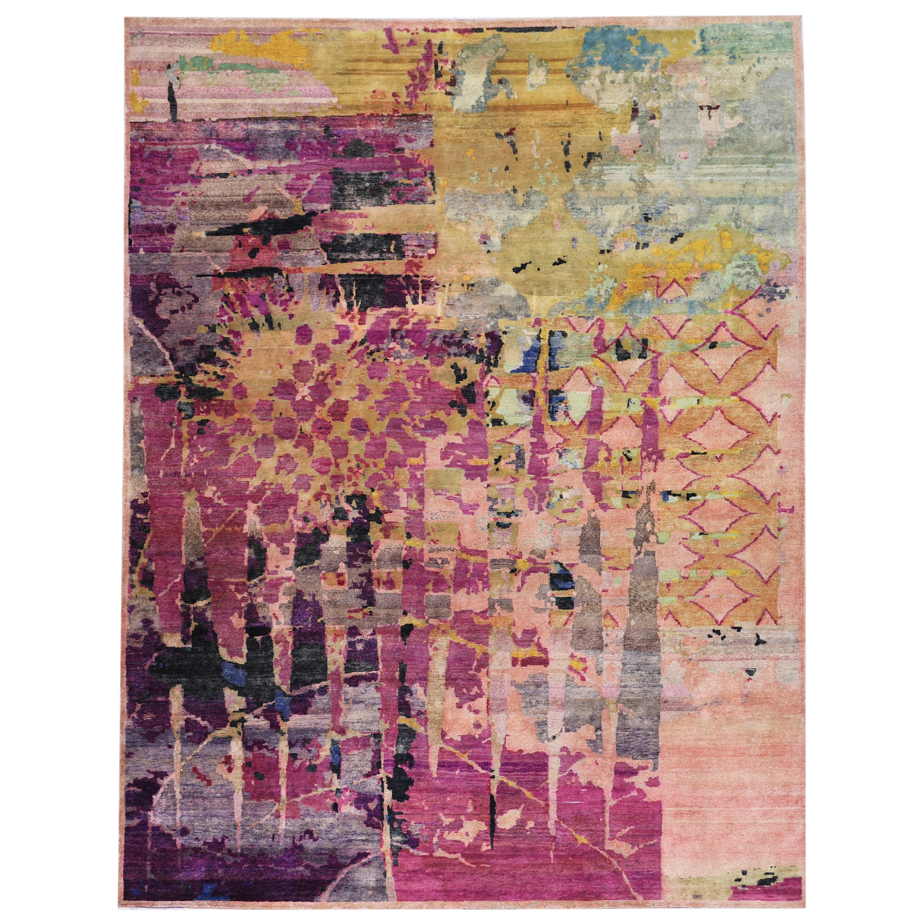 Multicolored Alchemy Contemporary Wool Rug - 9'4" x 12'3"