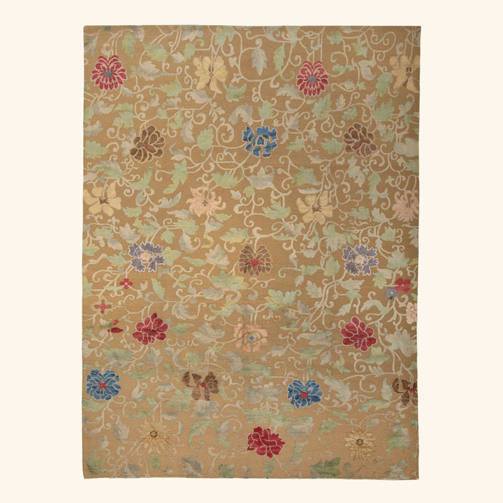 Tibetan Traditional Wool Silk Blend Rug - 9'1" x 12'