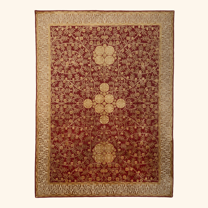 Tibetan Traditional Wool Silk Blend Rug - 9'2" x 11'2"