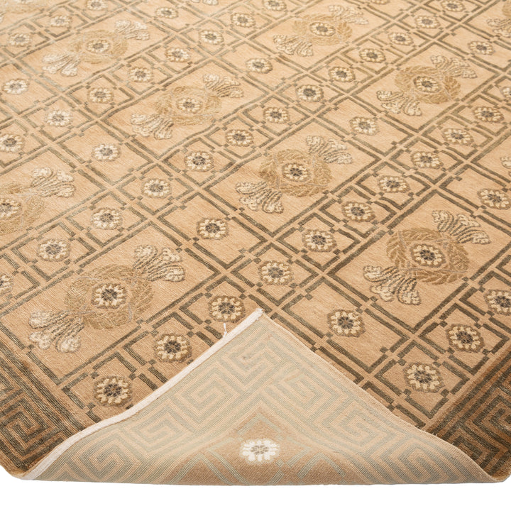 Tibetan Traditional Wool Silk Blend Rug - 8'1" x 9'9"