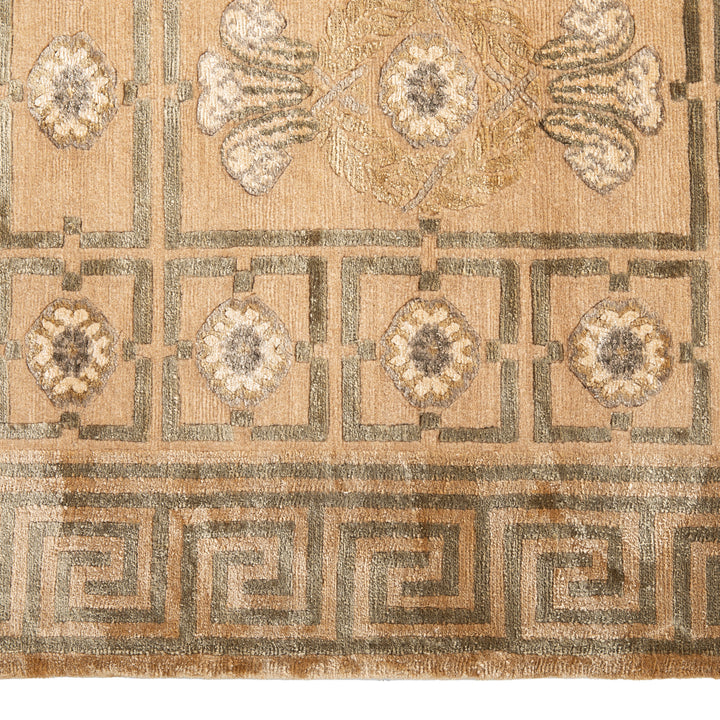 Tibetan Traditional Wool Silk Blend Rug - 8'1" x 9'9"