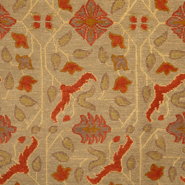 Tibetan Traditional Wool Silk Blend Rug - 3'10" x 7'