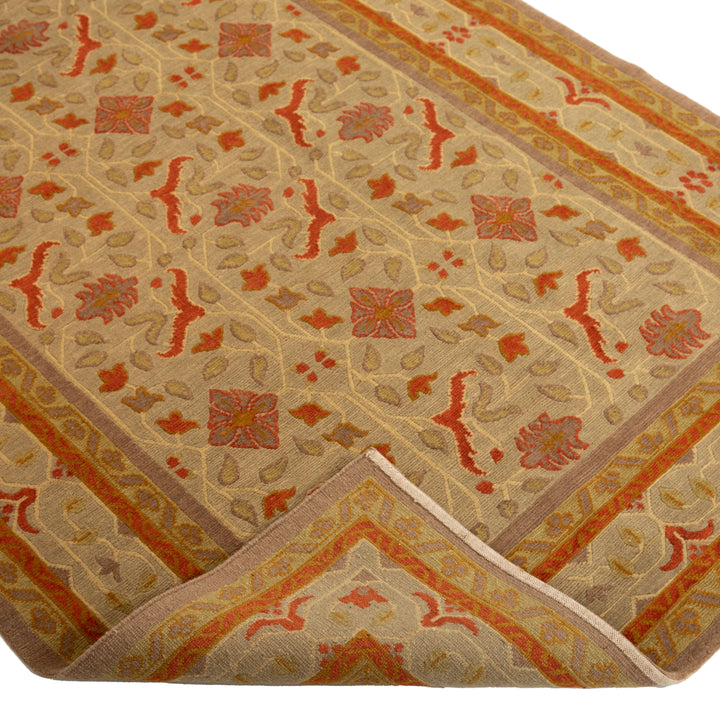 Tibetan Traditional Wool Silk Blend Rug - 3'10" x 7'