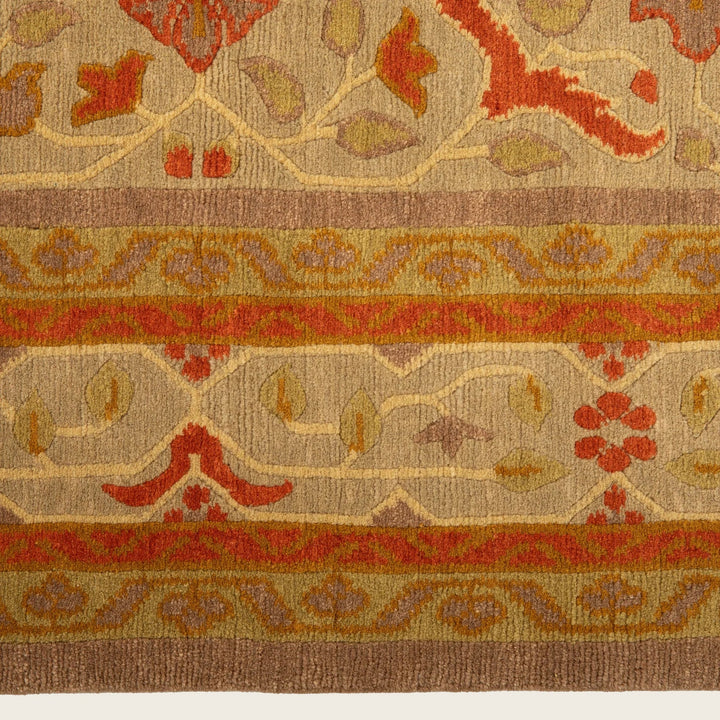 Tibetan Traditional Wool Silk Blend Rug - 3'10" x 7'