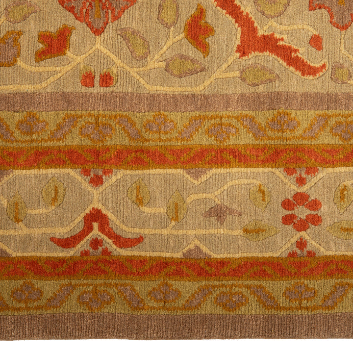 Tibetan Traditional Wool Silk Blend Rug - 3'10" x 7'