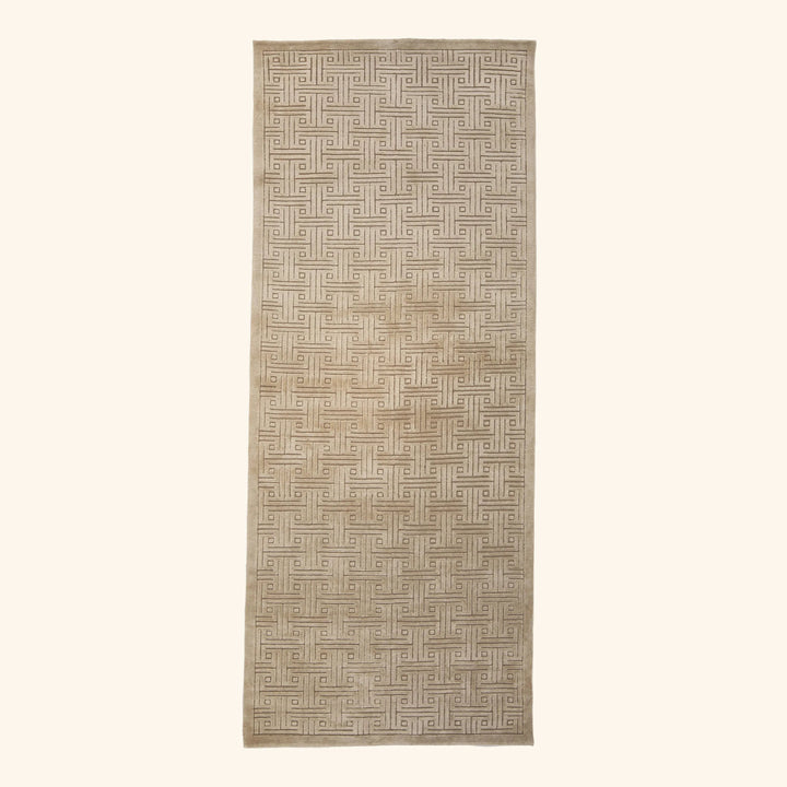 Tibetan Traditional Wool Silk Blend Runner - 4'2" x 10'3"