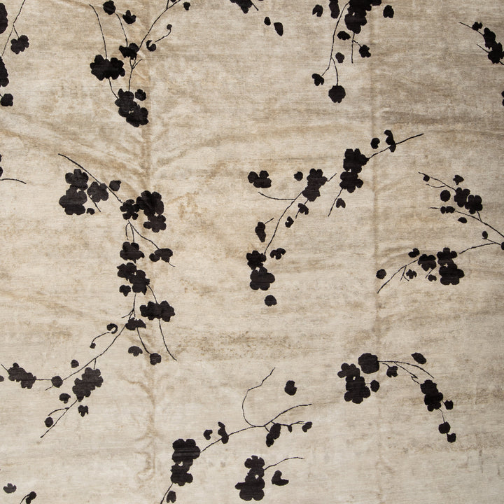 Aurora Contemporary Tibetan Silk Rug Slate / 12x15