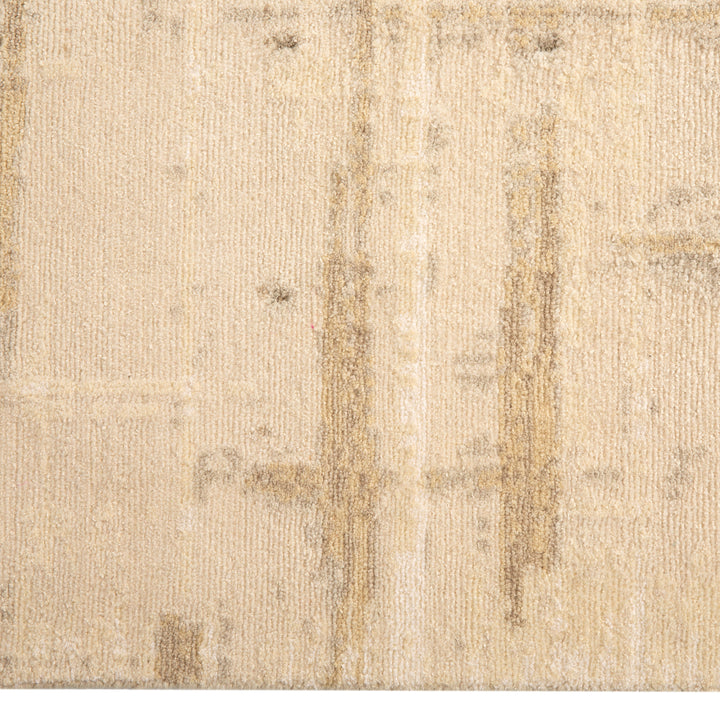 Ivory Contemporary Wool Silk Blend Rug - 8' x 10'