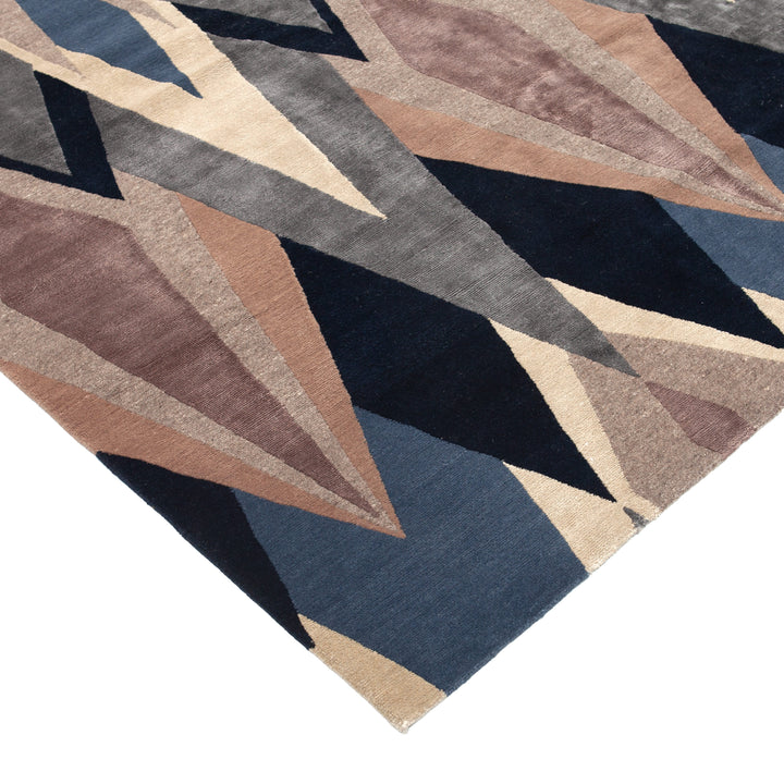Traditional Tibetan Wool Silk Blend Rug - 9'1" x 12'1"