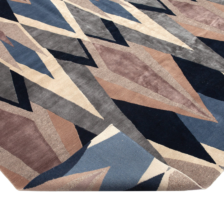 Traditional Tibetan Wool Silk Blend Rug - 9'1" x 12'1"