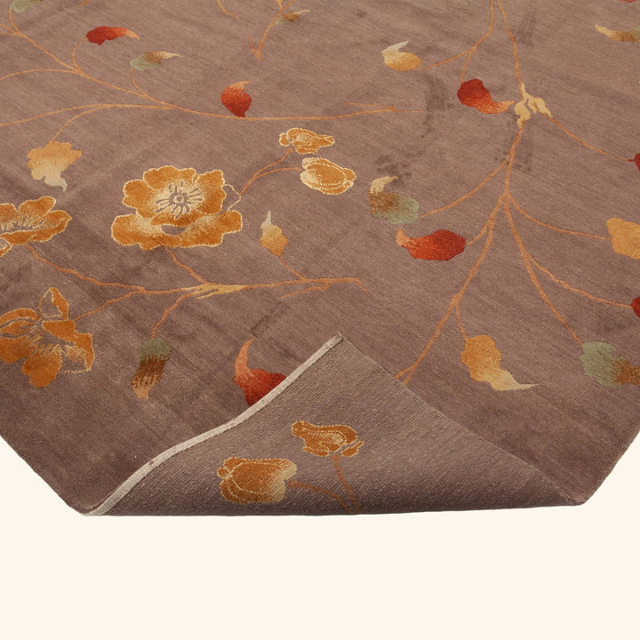 Traditional Tibetan Wool Silk Blend Rug - 9'1" x 13'1"
