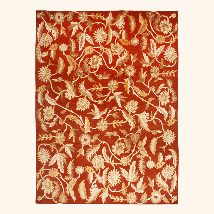 Traditional Tibetan Wool Silk Blend Rug - 9'1" x 12'3"