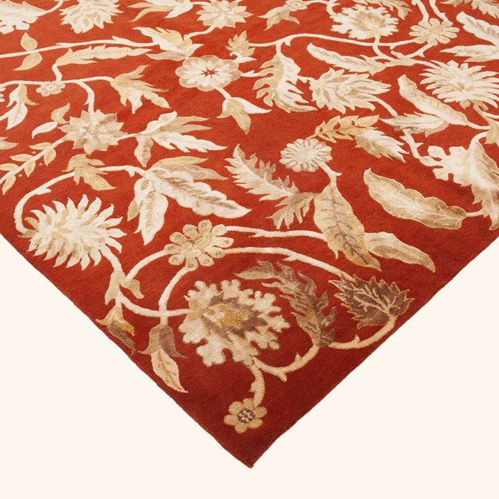 Traditional Tibetan Wool Silk Blend Rug - 9'1" x 12'3"