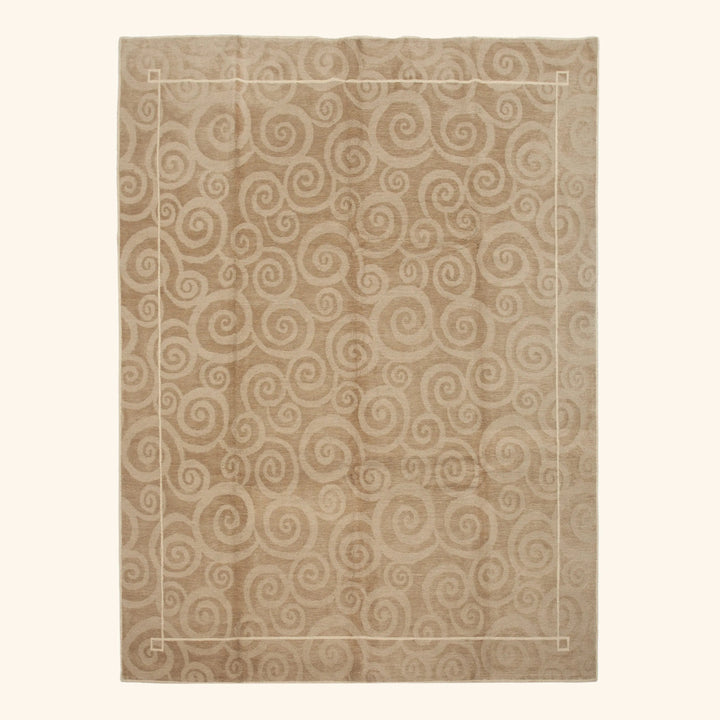 Traditional Tibetan Wool Silk Blend Rug - 8'1" x 9'10"