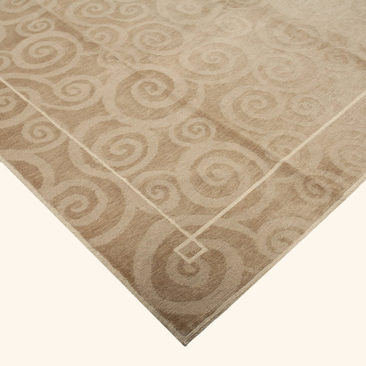 Traditional Tibetan Wool Silk Blend Rug - 8'1" x 9'10"