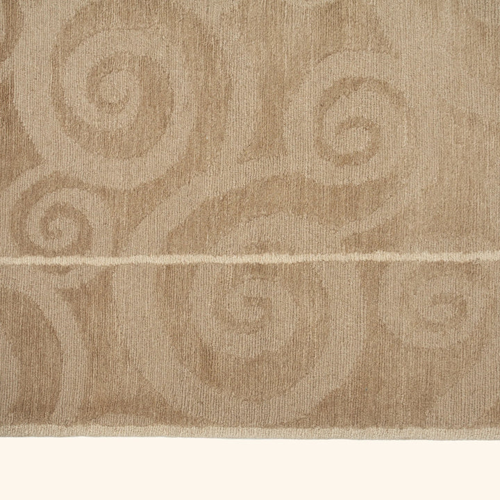Traditional Tibetan Wool Silk Blend Rug - 8'1" x 9'10"