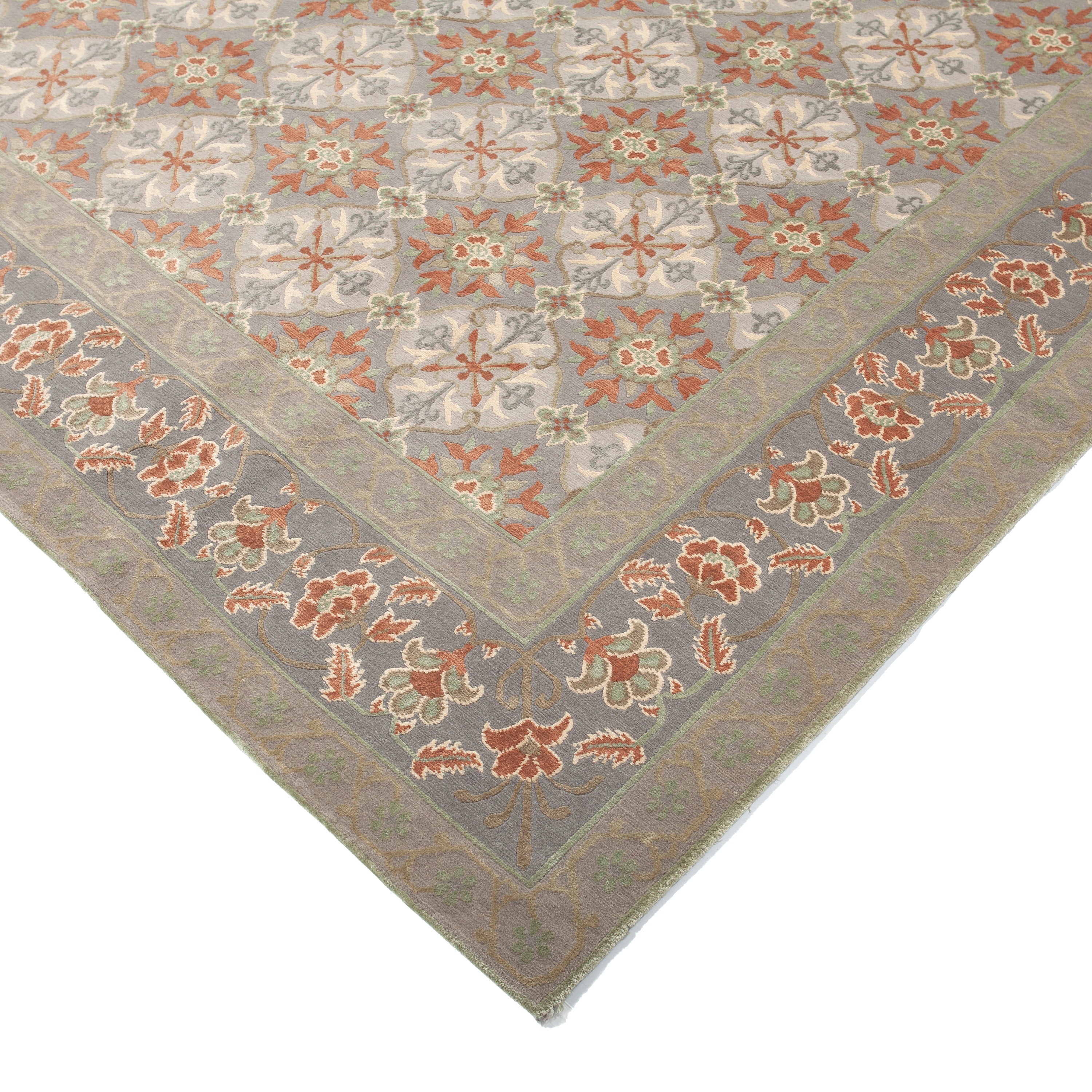 Traditional Tibetan Wool Silk Blend Rug - 9'2" x 12'2"