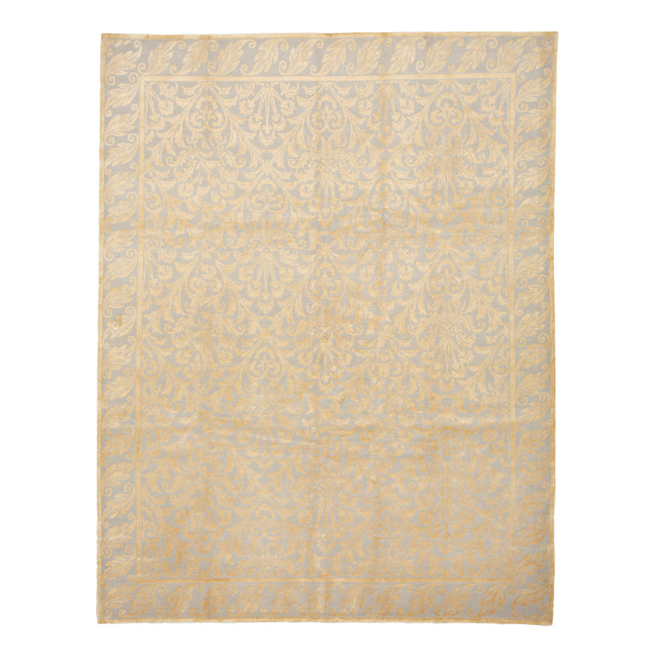 Traditional Tibetan Wool Silk Blend Rug - 9'2" x 12'