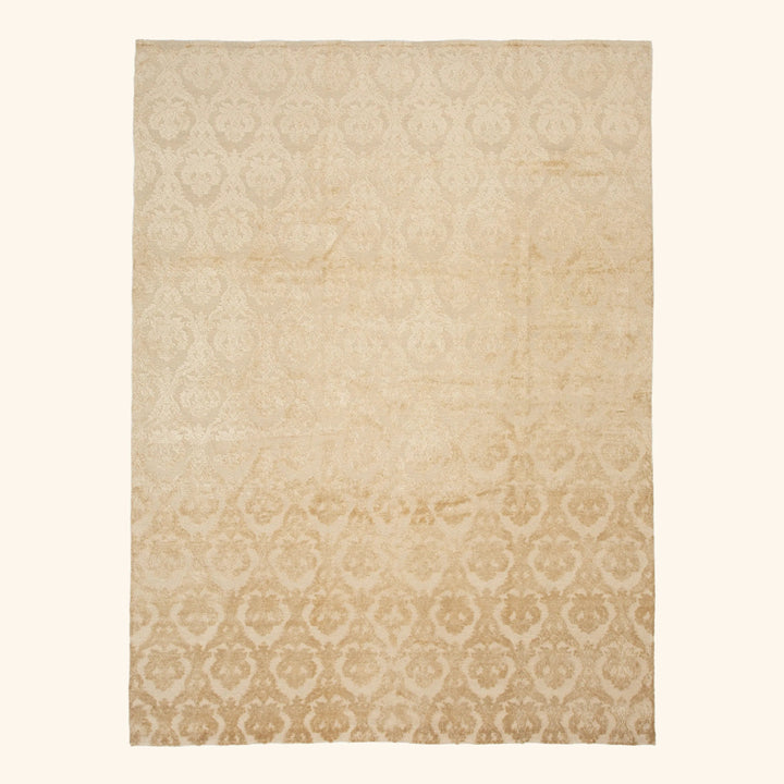 Traditional Tibetan Wool Silk Blend Rug - 8'10" x 12'