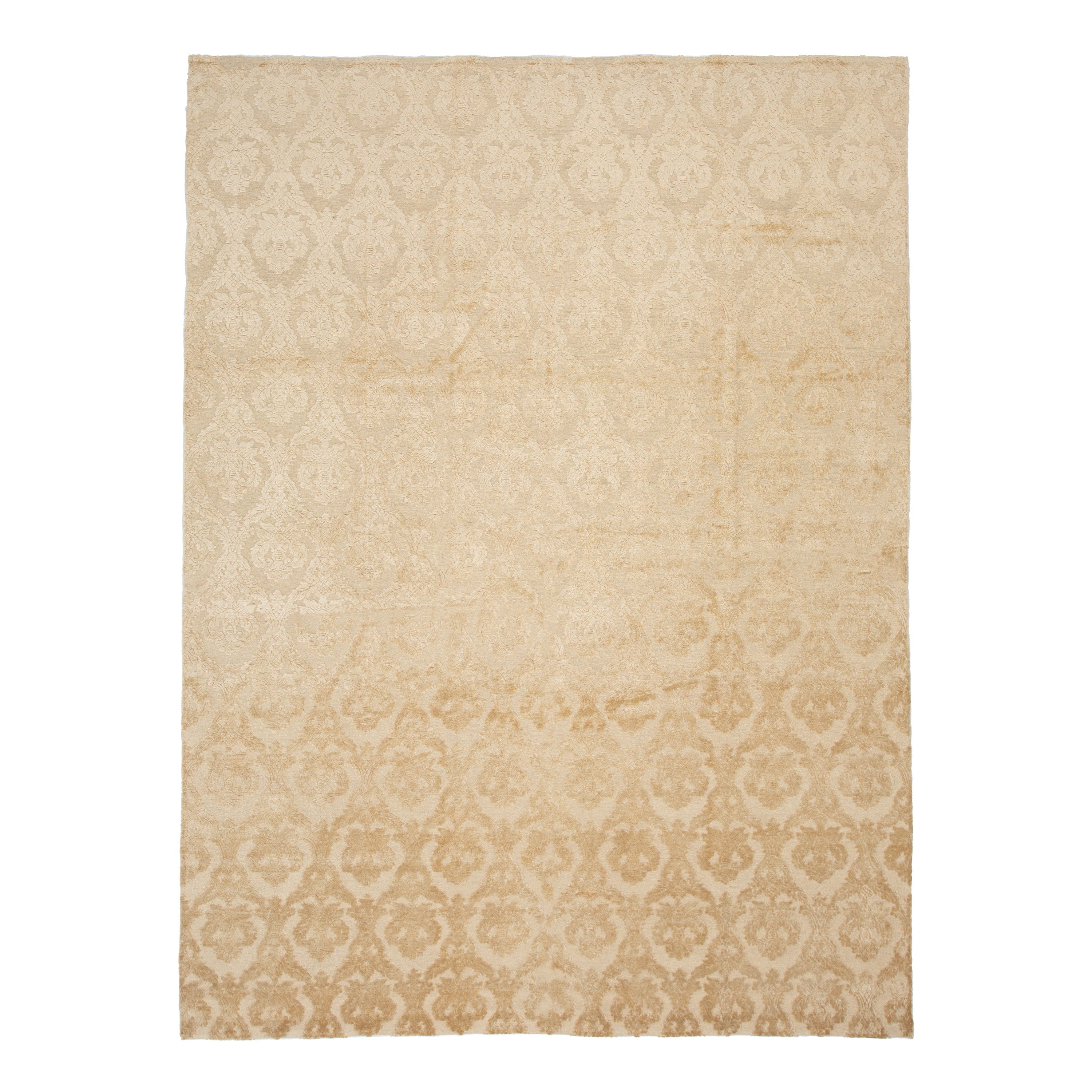 Traditional Tibetan Wool Silk Blend Rug - 8'10" x 12'