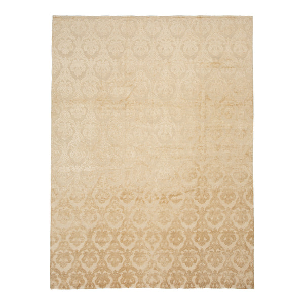 Traditional Tibetan Wool Silk Blend Rug - 8'10" x 12'