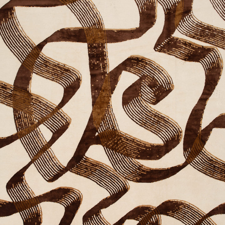 Traditional Tibetan Wool Silk Blend Rug - 9'1" x 12'