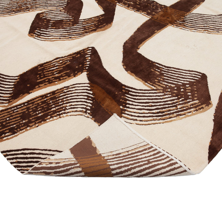 Traditional Tibetan Wool Silk Blend Rug - 9'1" x 12'