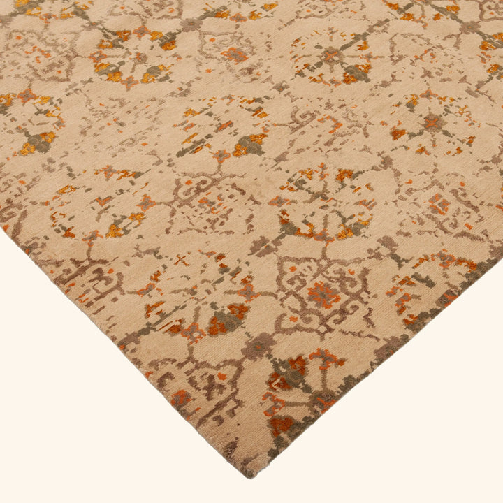 Traditional Tibetan Wool Silk Blend Rug - 9'1" x 11'10"