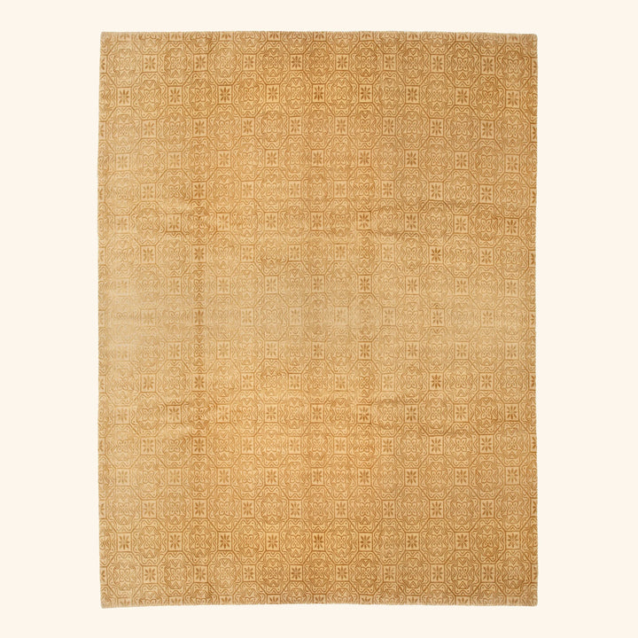 Traditional Tibetan Wool Silk Blend Rug - 9'3" x 11'10"