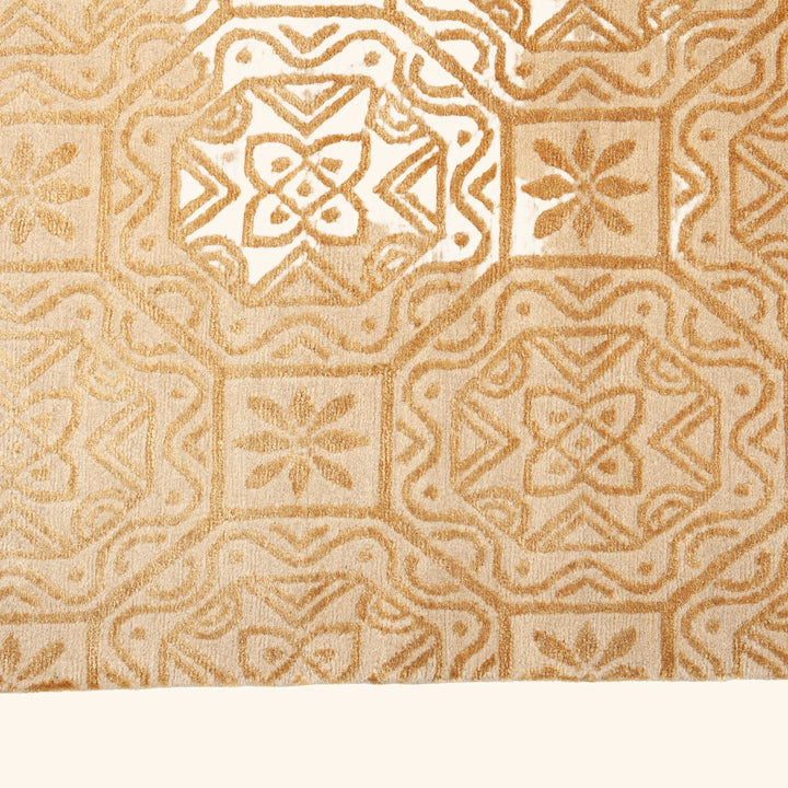 Traditional Tibetan Wool Silk Blend Rug - 9'3" x 11'10"