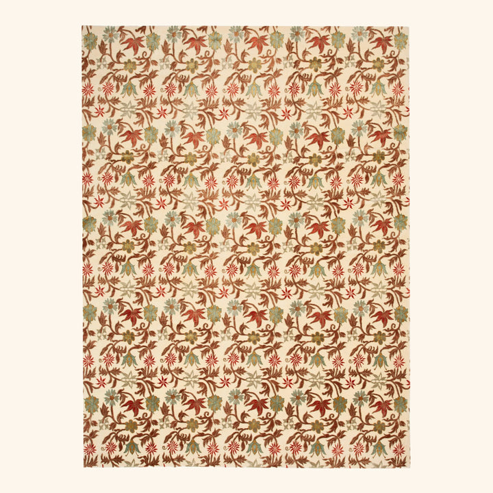 Traditional Tibetan Wool Silk Blend Rug - 9'3" x 12'1"