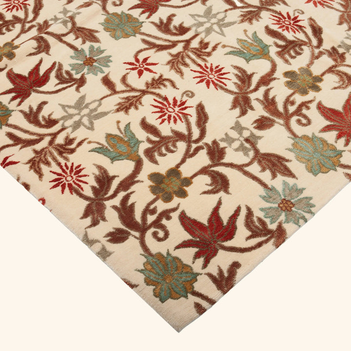 Traditional Tibetan Wool Silk Blend Rug - 9'3" x 12'1"