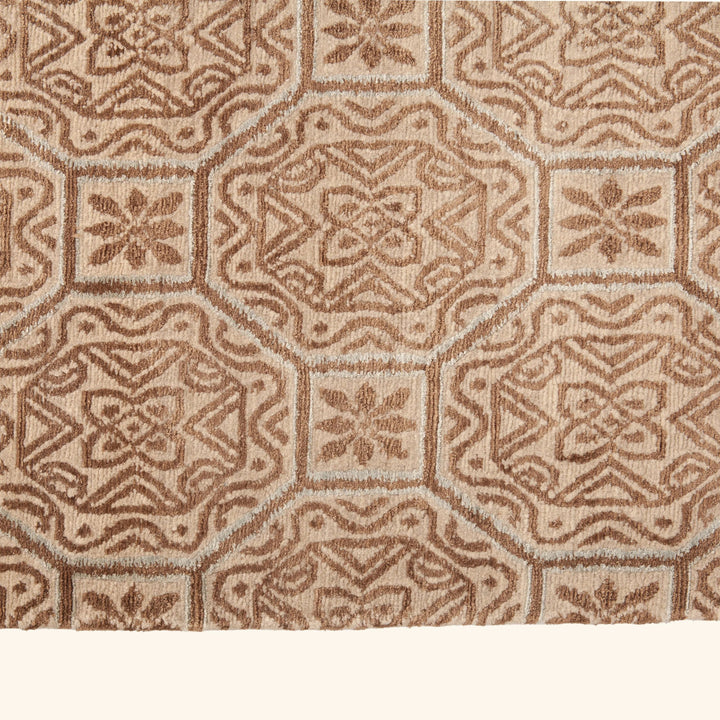 Traditional Tibetan Wool Silk Blend Rug - 9'1" x 12'5"