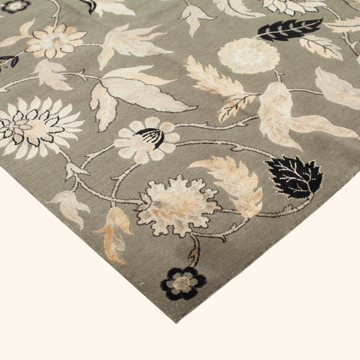 Traditional Tibetan Wool Silk Blend Rug - 8'2" x 10'2"