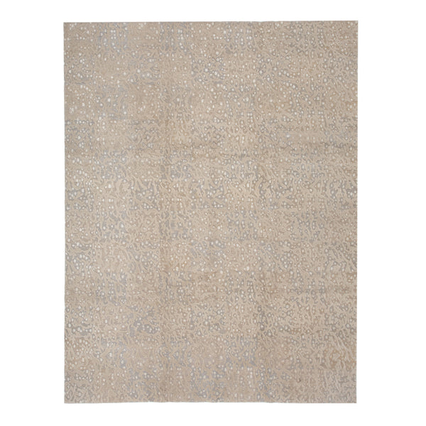 Traditional Tibetan Wool Silk Blend Rug - 9'1" x 12'1"