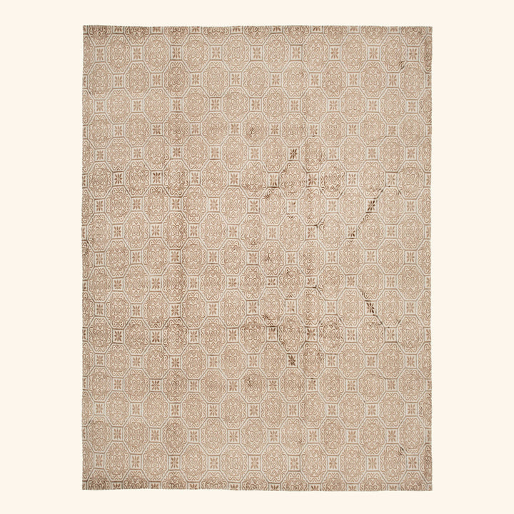 Traditional Tibetan Wool Silk Blend Rug - 9'1" x 12'