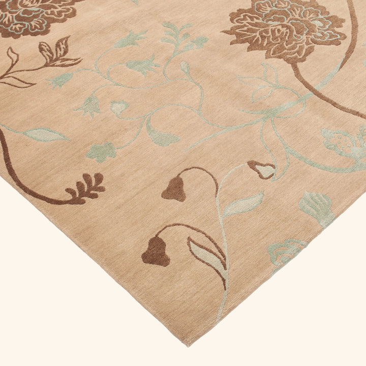 Traditional Tibetan Wool Silk Blend Rug - 9'3" x 12'