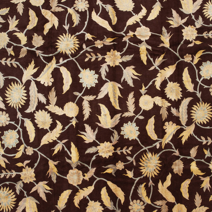 Traditional Tibetan Wool Silk Blend Rug - 9'1" x 12'1"