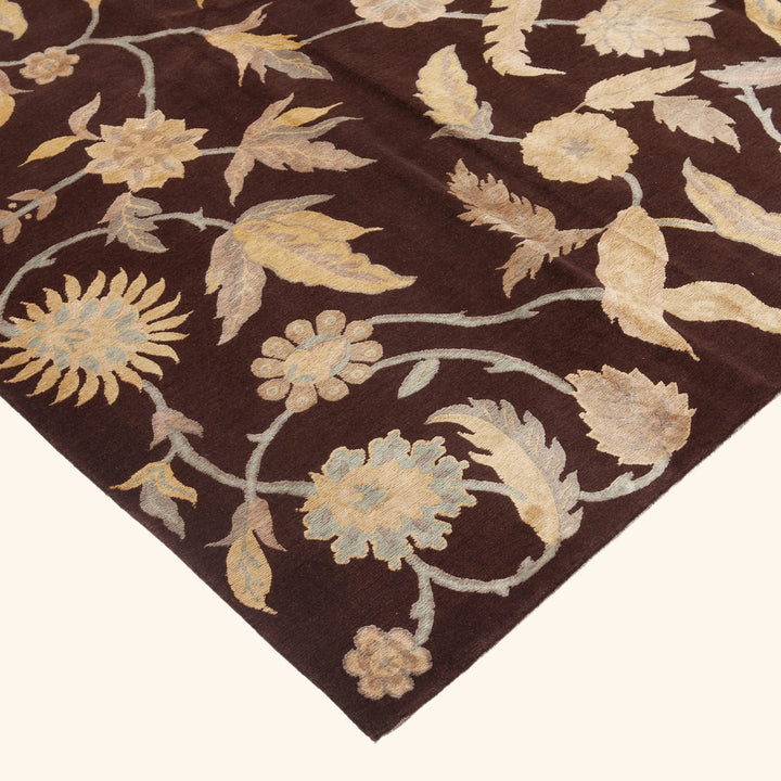 Traditional Tibetan Wool Silk Blend Rug - 9'1" x 12'1"