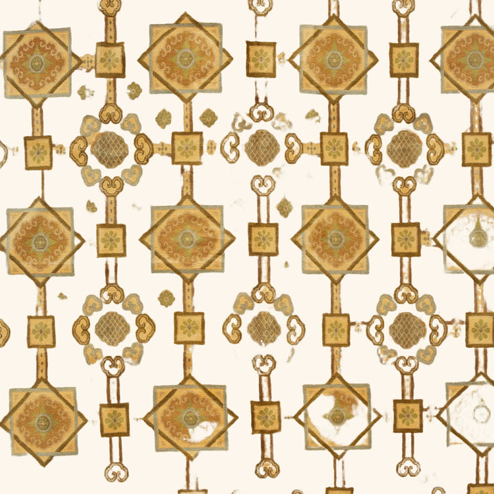 Traditional Tibetan Wool Silk Blend Rug - 8'3" x 9'10"