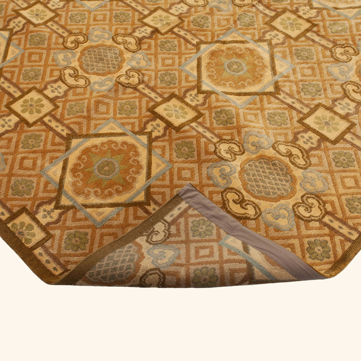 Traditional Tibetan Wool Silk Blend Rug - 8'3" x 9'10"