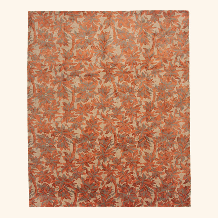 Traditional Tibetan Wool Silk Blend Rug - 8'1" x 10'
