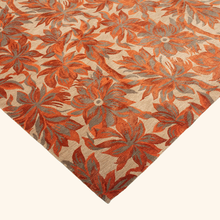Traditional Tibetan Wool Silk Blend Rug - 8'1" x 10'