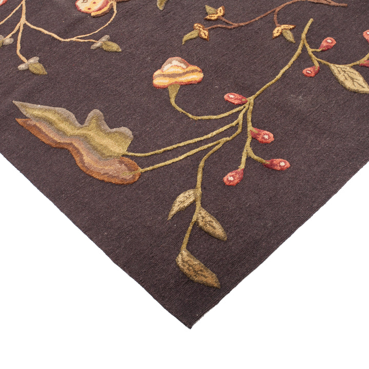 Traditional Tibetan Wool Silk Blend Rug - 8' x 9'10"